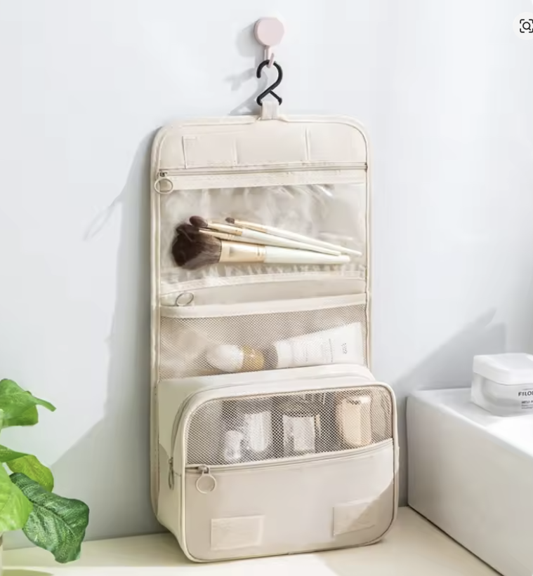 Portable Hanging Travel Organizer – Oxford Makeup Bag