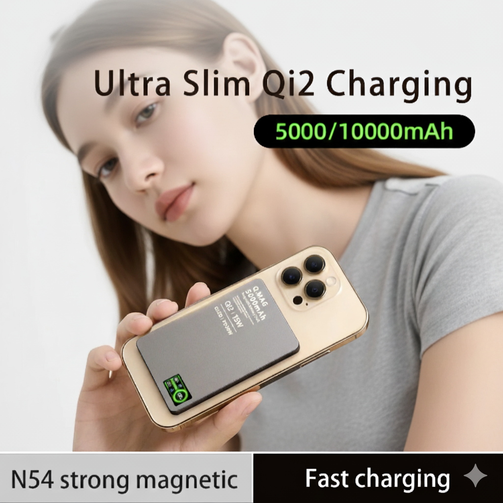 3 In 1 Magnetic Power Bank battery QI 15W Wireless Fast Charing for iPhone 12-17 Pro