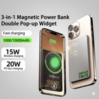 3 In 1 Magnetic Power Bank battery QI 15W Wireless Fast Charing for iPhone 12-17 Pro