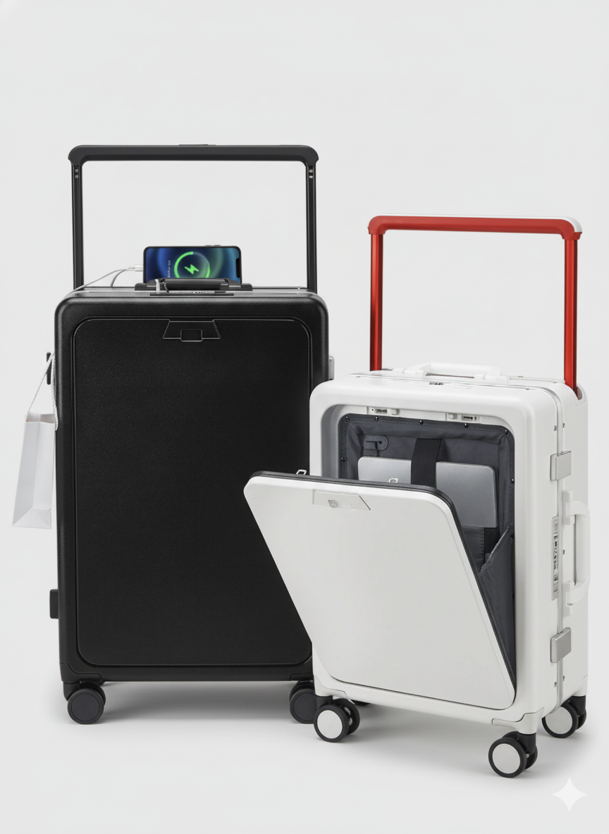 Smart USB-Charging Travel Suitcase Set – Lightweight & Durable (20” / 24”)