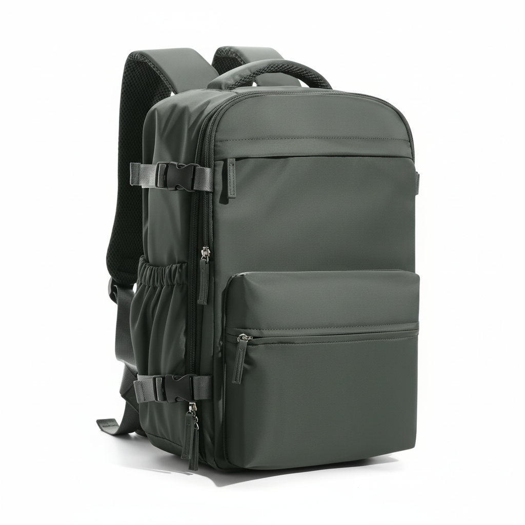 Vacuum Compression Travel Backpack – 15.6” Laptop, Expandable & Waterproof