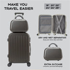 Durable ABS+PC Suitcase Set – Large Capacity Travel Luggage 18/20/22/24/26/28