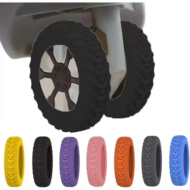 Silicone Luggage Wheel Protectors – Noise-Reducing Caster Covers (8pcs)