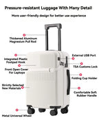 Premium Front-Open Smart Luggage with USB Charging – Large Capacity Travel Suitcase (20”/22”/24”/26”)
