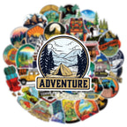 Adventure Travel Stickers – Camping & Outdoor Luggage Decals