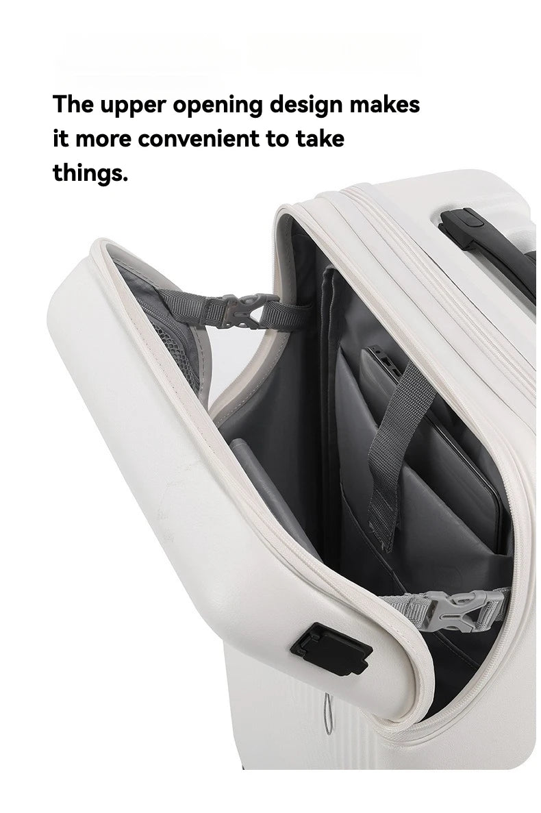 Premium Front-Open Smart Luggage with USB Charging – Large Capacity Travel Suitcase (20”/22”/24”/26”)