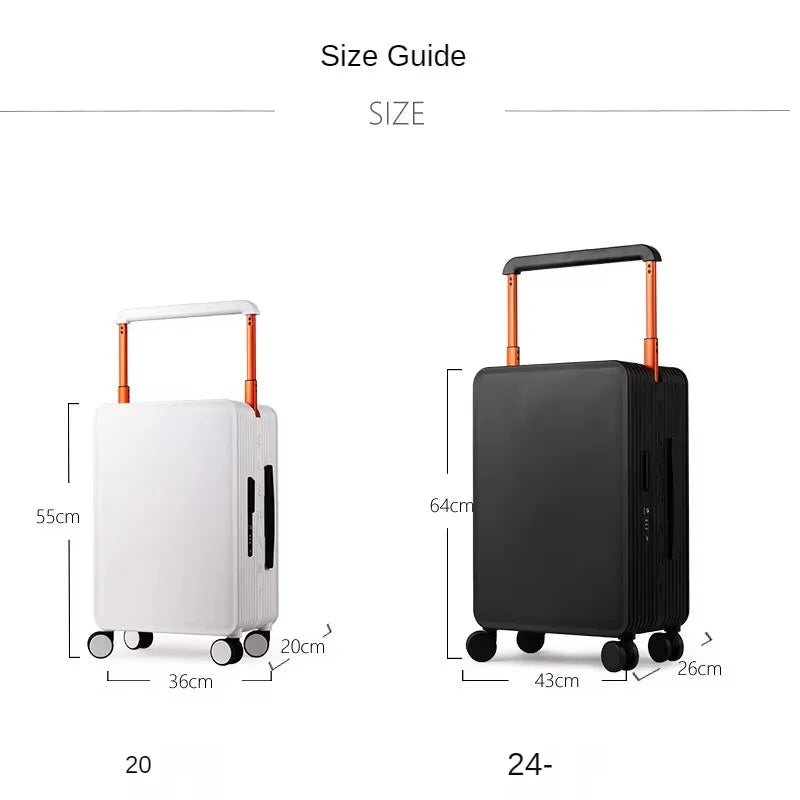 BunnyFly Luggage Trendy Wide Trolley Spinner Outdoor Large Capacity Travel  Suitcase Luggage Universal Wheel Carry on Suitcase