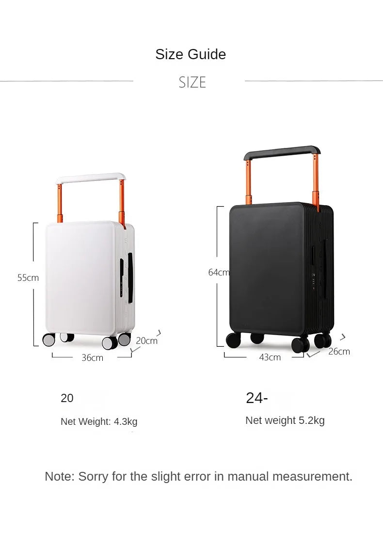 BunnyFly Luggage Trendy Wide Trolley Spinner Outdoor Large Capacity Travel  Suitcase Luggage Universal Wheel Carry on Suitcase