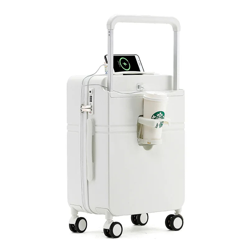 2024 Wide-Handle Smart Suitcase – USB Charging, Large Capacity, Lightweight Travel Luggage (20/24/26")