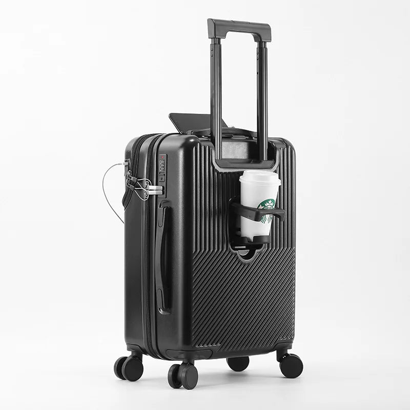 Premium Front-Open Smart Luggage with USB Charging – Large Capacity Travel Suitcase (20”/22”/24”/26”)