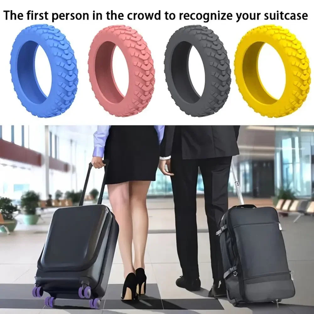 Silicone Luggage Wheel Protectors – Noise-Reducing Caster Covers (8pcs)