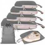 4/6 pcs Compressible Packing Travel Storage Bag Cubes Waterproof Suitcase Nylon Portable With Handbag Luggage Organizer Ryanai