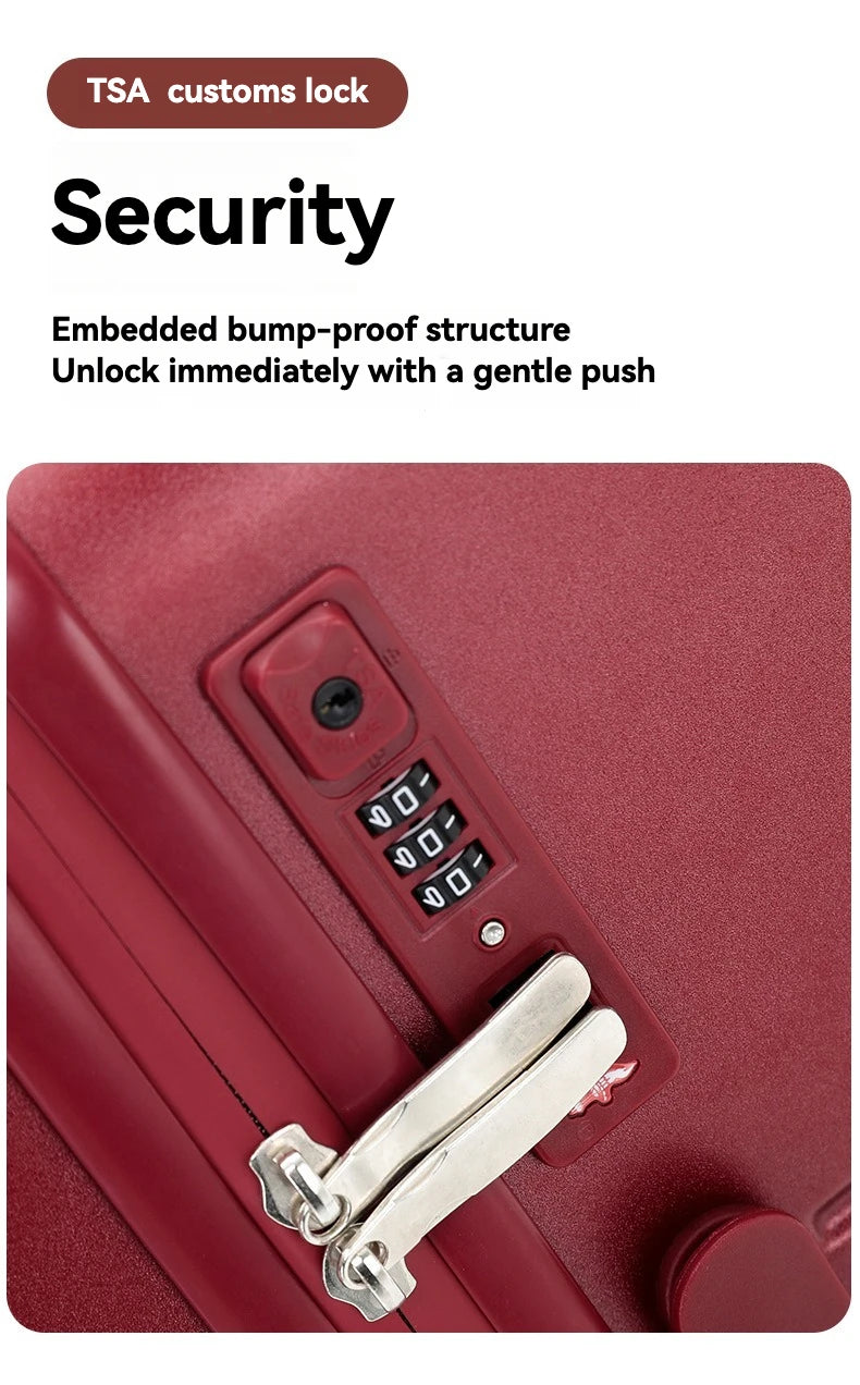 2024 Wide-Handle Smart Suitcase – USB Charging, Large Capacity, Lightweight Travel Luggage (20/24/26")