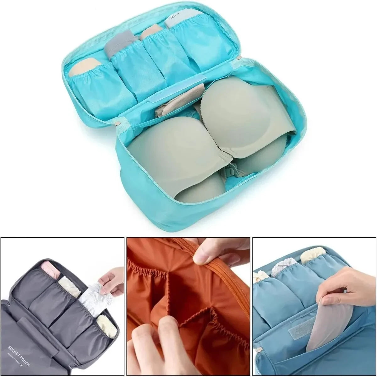 Portable Travel Storage Bag – Bra, Underwear, Toiletry & Cosmetic Organizer Case