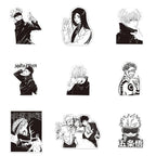 Anime Black & White Stickers – Manga Style Luggage & Laptop Decals