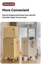 2024 Wide-Handle Smart Suitcase – USB Charging, Large Capacity, Lightweight Travel Luggage (20/24/26")