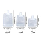 5Pcs Travel Bottles Set – Refillable Squeeze Pouches for Shampoo, Lotion & Liquid Toiletries