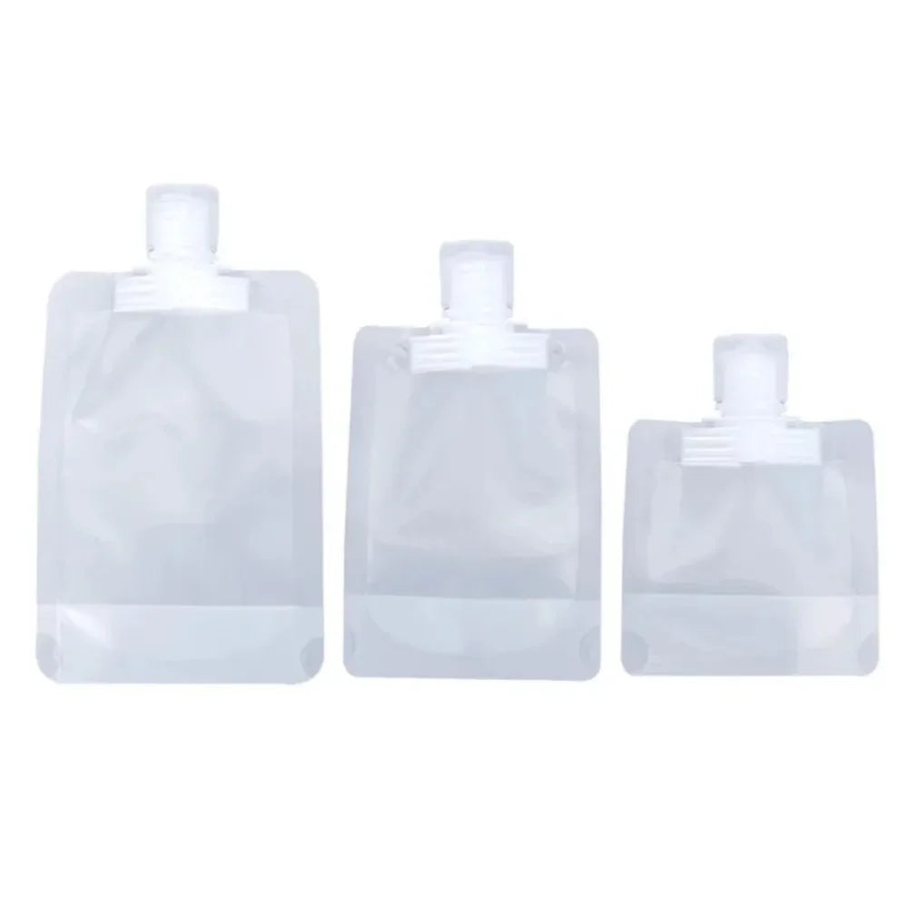 5Pcs Travel Bottles Set – Refillable Squeeze Pouches for Shampoo, Lotion & Liquid Toiletries
