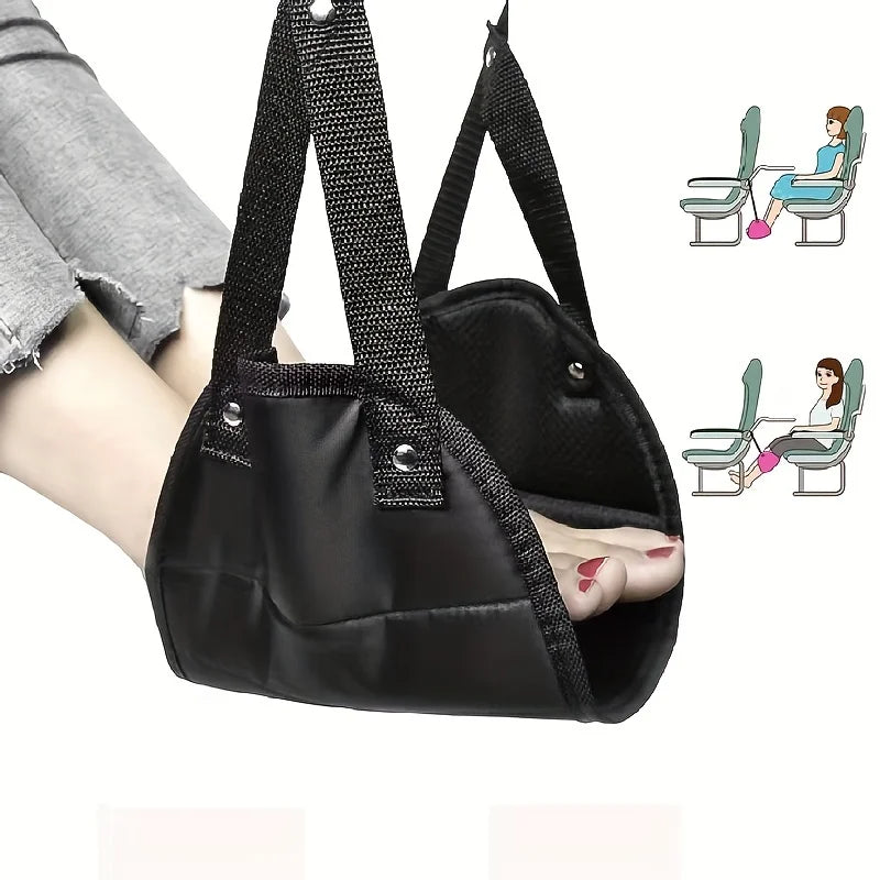 Airplane Footrest with Adjustable Strap – Portable Hammock Leg Rest for Flights & Long Travel